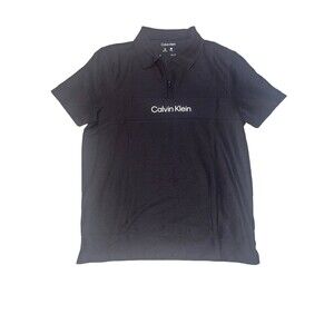 CALVIN KLEIN 60% COTTON Men’s Polo Shirt NWT Black Size M Medium
